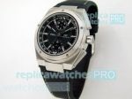 Copy IWC Ingenieur Leather Strap Watch Automatic Chronograph Black Dial
